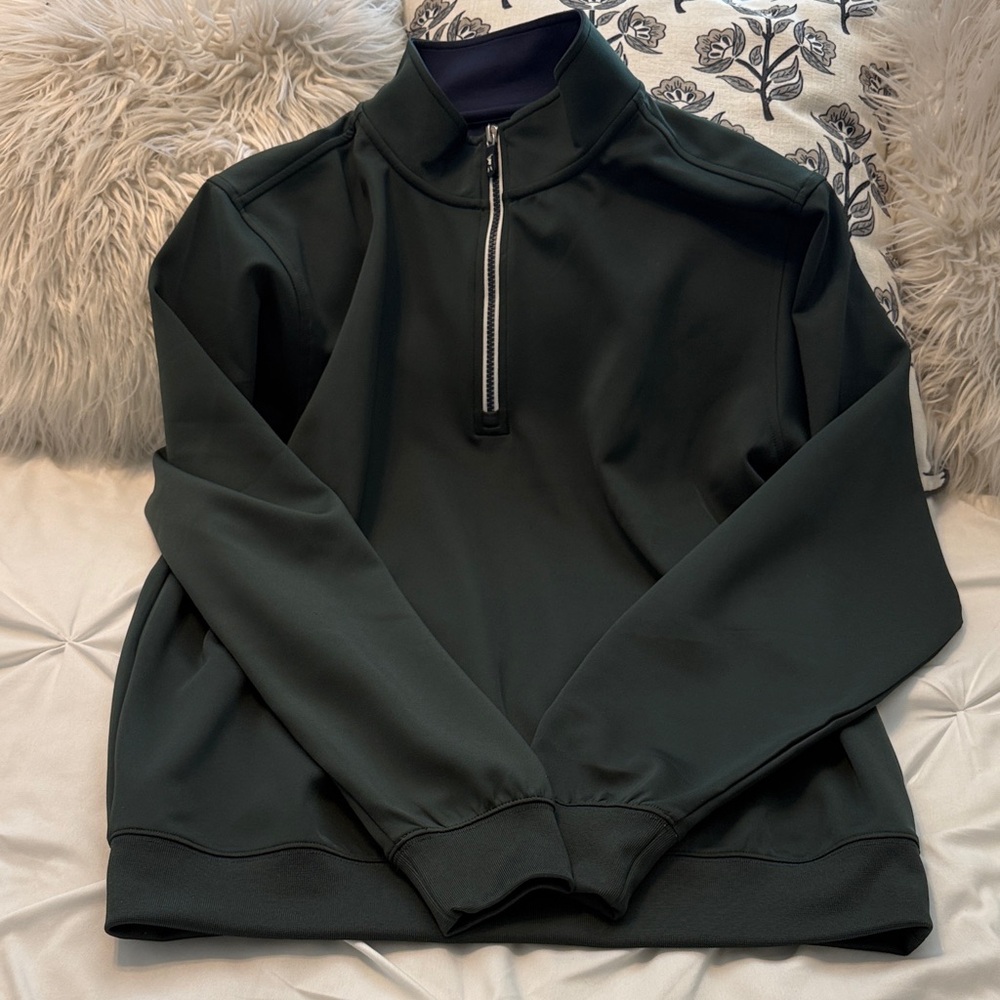 Fairway & Greene Forest Green Quarter-Zip with Navy Lining
